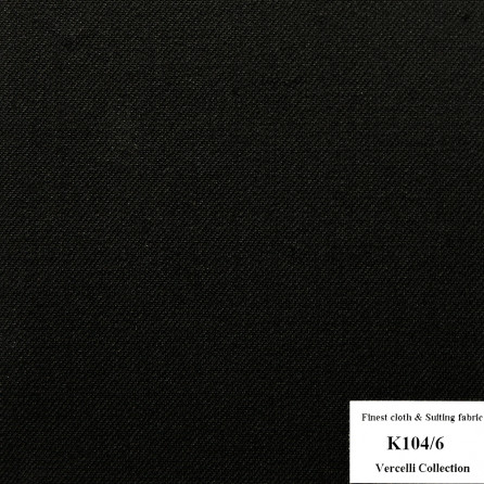 K104/6 Vercelli CVM - Vải Suit 95% Wool - Đen Trơn
